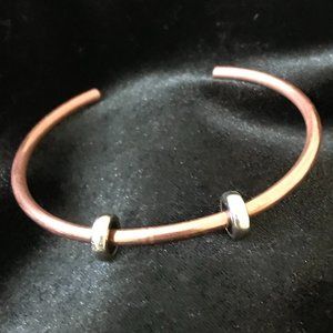 Trollbeads copper bracelet/bangle w/spacer beads